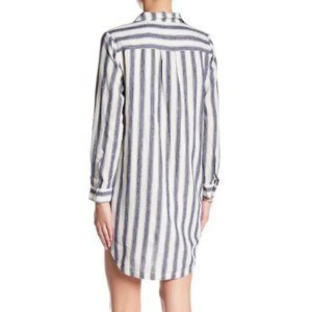 Madewell Striped Linen Blend Shirt Dress - Picture 3 of 15